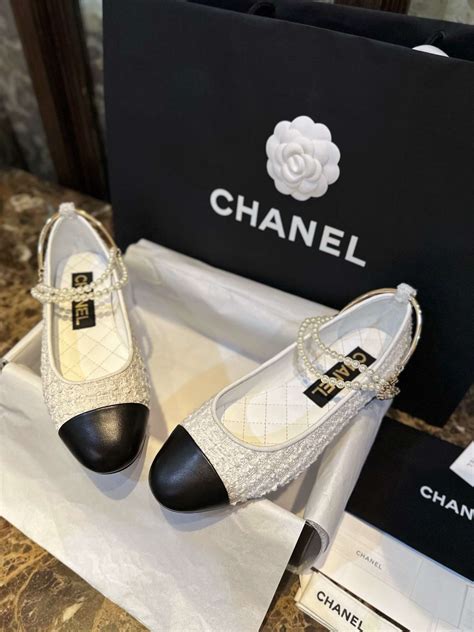 chanel ballet flats with pearls|Chanel flats 9 inch.